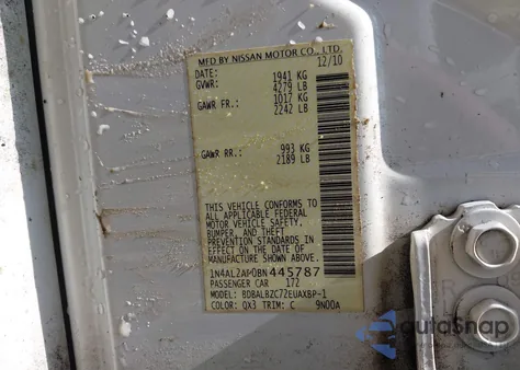 2011 Nissan Altima 2.5 S из США, поврежденный, VIN 1N4AL2AP0BN445787